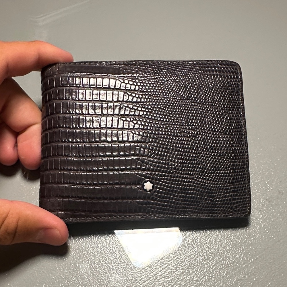 Montblanc Dark Brown Textured Leather Card Holder